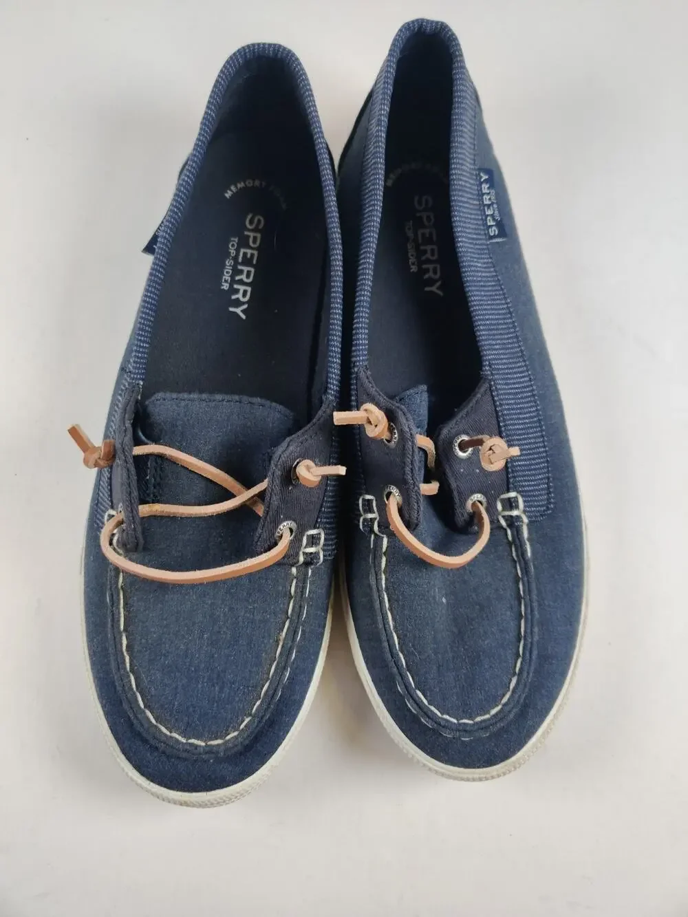 Sperry Top Sider Women's Boat Shoe Casual Loafer Size 9 Memory Foam Navy Blue